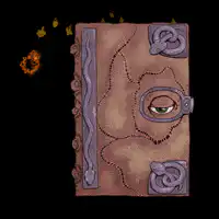 pixel art book with eye