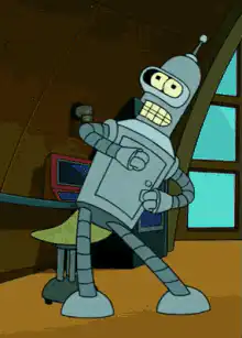 Bender dancing and celebrating