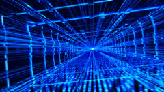 Blue digital tunnel loop