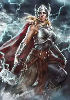 Female Thor with Lightning