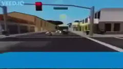 Giant panda rolling down street