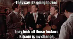 They say it's going to zero Bitcoin is my chance