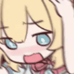 Blushing anime girl with tongue out