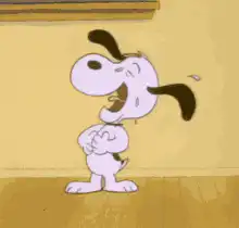 Snoopy laughing hysterically
