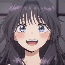 Anime girl laughing hysterically
