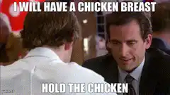 Michael Scott Hold the Chicken