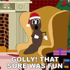 Poop emoji Santa chair reaction