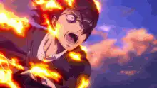 anime character engulfed in flames