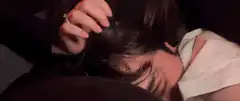 Hand petting hair