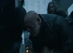Jon Snow and Tormund watch Mance Rayder die