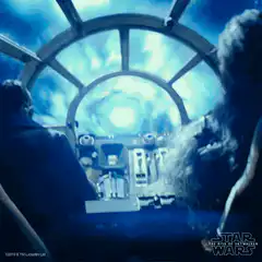 Finn and Poe engage the hyperdrive
