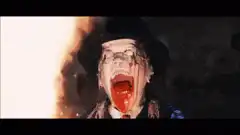 Pennywise screams in fire