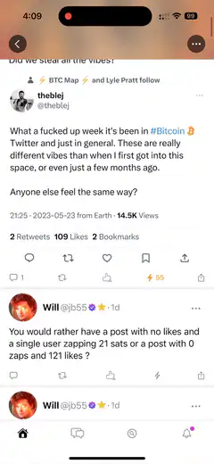 Twitter thread about Bitcoin and Zap donations