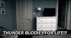 Ted jumps on bed