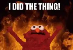 Elmo surrounded by fire
