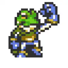 pixel art luigi punching
