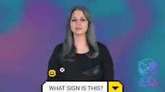 Woman signing 'what' in ASL