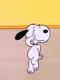 Snoopy dancing and falling over