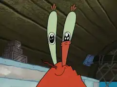 Mr. Krabs wide-eyed stare