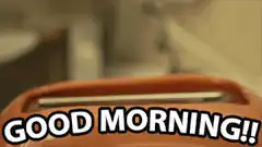 Toaster pops up toast with scary face