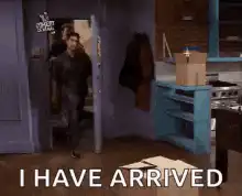 Ross enters with horse head I have arrived