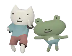 3D cat and frog dancing
