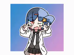 Anime girl making cat ears