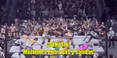 Wrestlers fighting in a ring