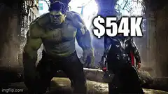 Hulk punches Thor with $54K text