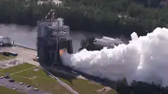 Rocket engine test firing