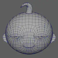 3D wireframe baby head rotating