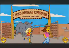 Simpsons Wild Animal Kingdom rhino chase
