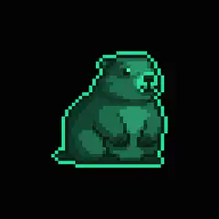 pixel art green blob dissolving