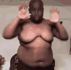 Fat man does the dab