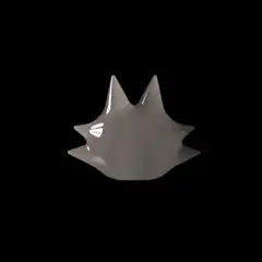 Grey spiky blob rotating