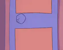 Cowboy character knocks on door