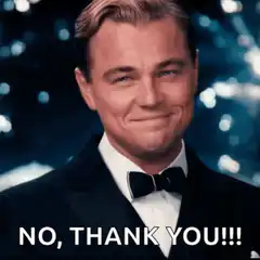 Leonardo DiCaprio No Thank You Toast
