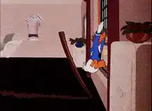 Donald Duck Smashing Furniture