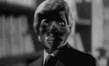 Man with skull face