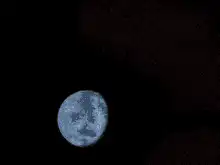 Laser beam destroys moon