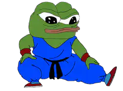 Pepe the Frog in blue gi