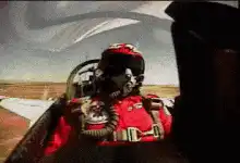 Pilot ejecting from fighter jet
