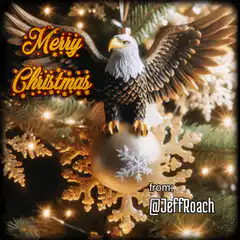 Merry Christmas Eagle Ornament