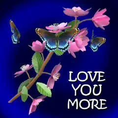 Butterflies on pink flowers with text