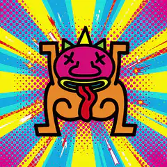 Psychedelic cartoon character tripping out