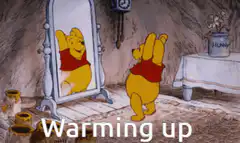 Winnie the Pooh warming up