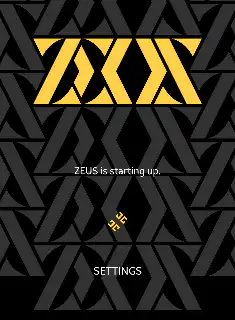 Zeus app startup screen