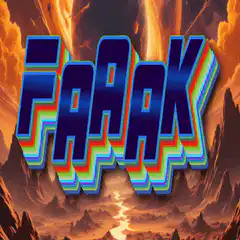 Faaak text with rainbow glitch effect
