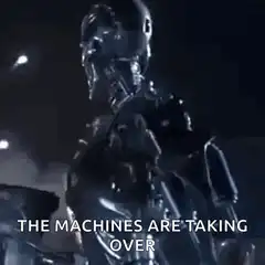 Terminator robot lasers taking over