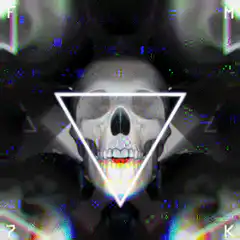 glitch skull triangle